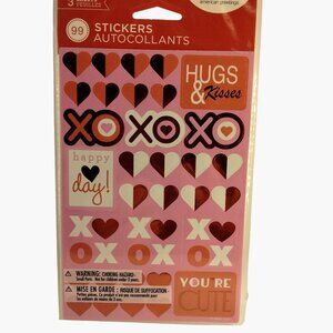 Hugs Kisses XO Stickers 99 Valentines Day Craft Reward Party American Greetings